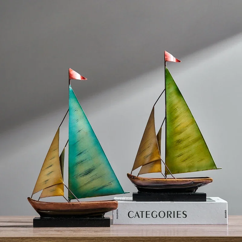 

Creative Sailing Model Figurines Living Room TV Cabinet Wine Cabinet Office Table Miniatures Luxury High-end Decor Statua FYFM