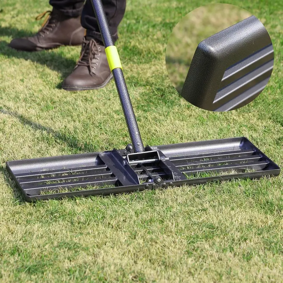 

Leveling Rake, Heavy Duty Levelawn Tool for Garden Level Soil or Dirt Ground Surfaces Easily, 26 x 10 Ground Plate, Steel Handle