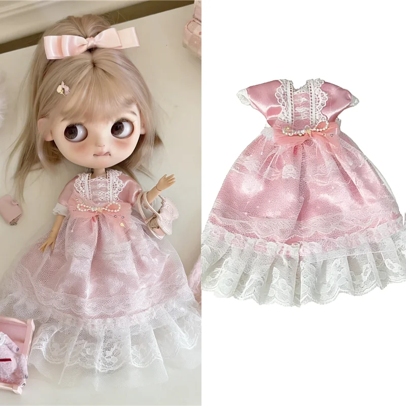 

Наряд для куклы Блайт: платье принцессы из сказки, кружевная юбка в стиле фастфуд, одежда для кукол OB24 OB22 1/6, аксессуары.