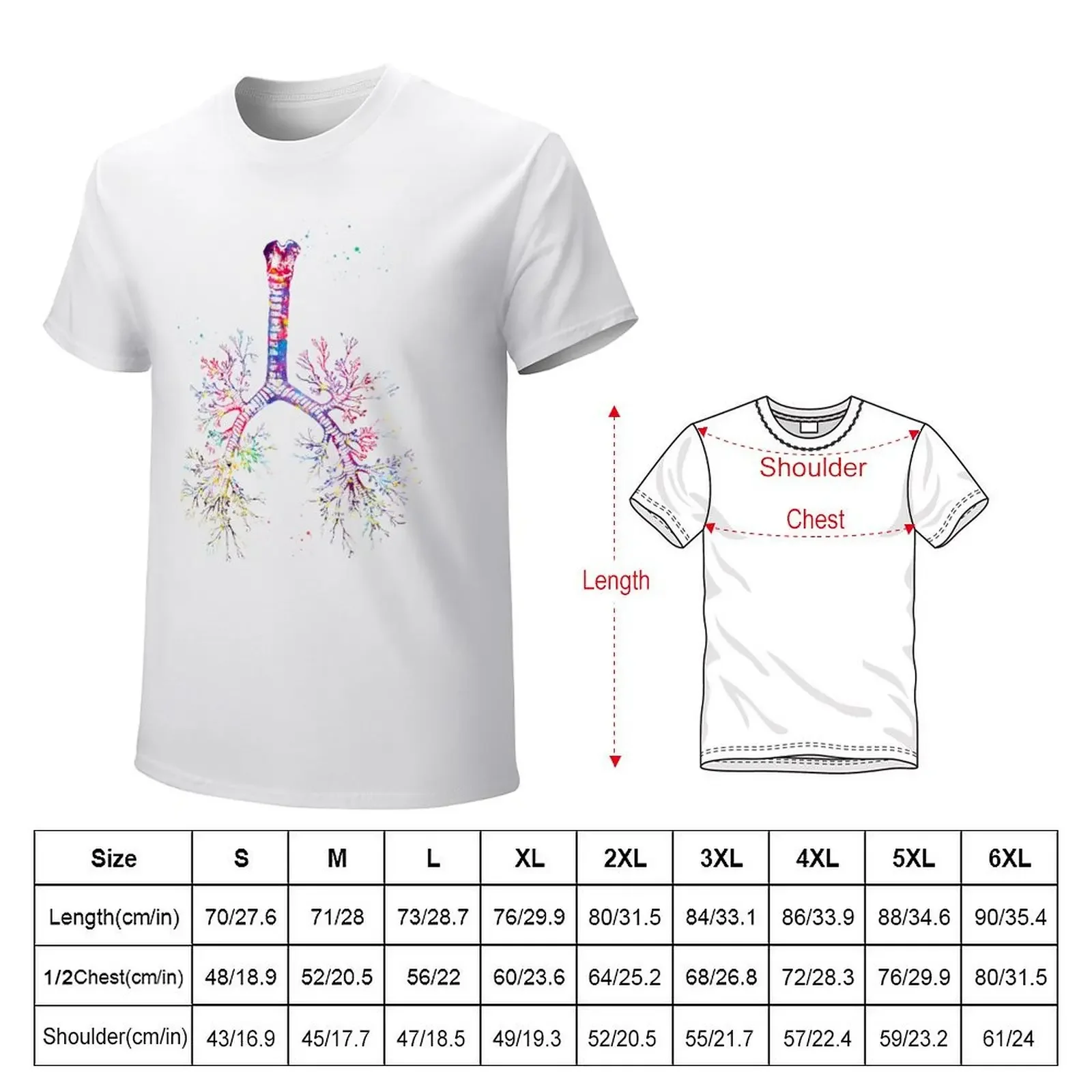 Bronchial tree T-shirt plain hippie clothes graphics oversizeds fruit of the loom mens t shirts