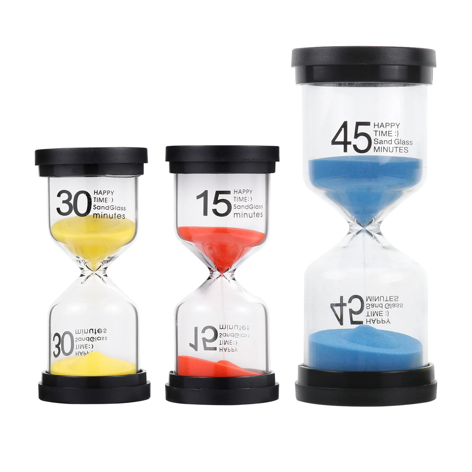 

3Pcs Chic Tabletop Hourglass Timer Small Desktop Sandglass for Home Study Decoration Focus Efficiency Timing Tabletop Hourglass