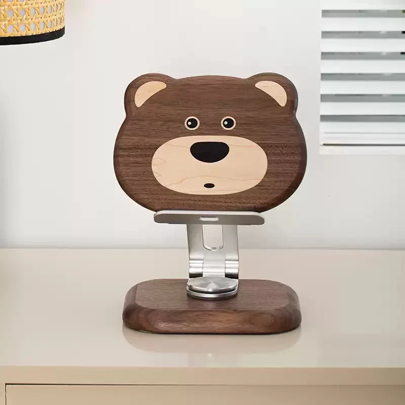 cute pet mobile phone holder desktop office watching video chasing drama can be lifted, rotated and fixed  bear tablet holder