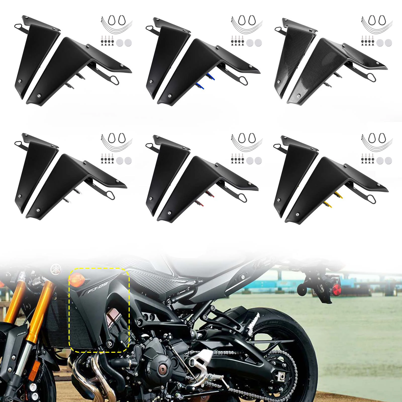 

Artudatech Side Spoilers Aerodynamic Wing Deflector For YAMAHA MT-09 SP FZ09 2021-2022