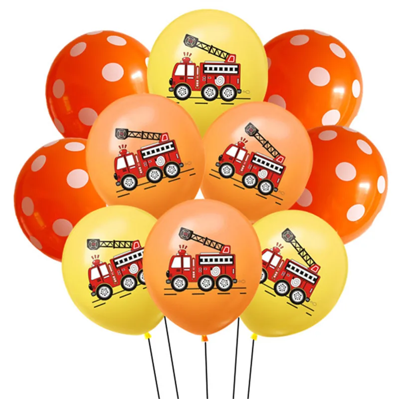 10/50 Stück Feuerwehrmann Sam Latex Ballons Kinder Jungen Feuerwehrmann Geburtstag Party Supplies Feuerwehrauto Thema Babyparty Dekor – Detail 4
