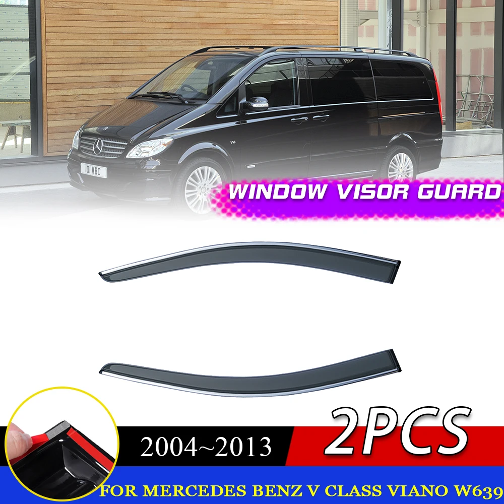 Windows Visor for Mercedes Benz W639 V Class Viano Valente SWB 2004~2013 Smoke Door Deflector Awnings Rain Eyebrow Accessorie