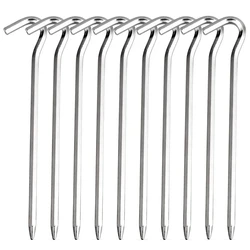 10pcs Aluminum Tent Stakes Pegs with Hooks,Outdoor Travel Camping Tarp Stakes Ground Stakes Hard and Light Tent Peg Awning