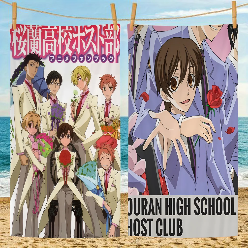 

Japanese Anime Ouran High School Host Club Cartoon Beach Towel Cute Kawaii Room Decor Bath Girls Children Hand Towels