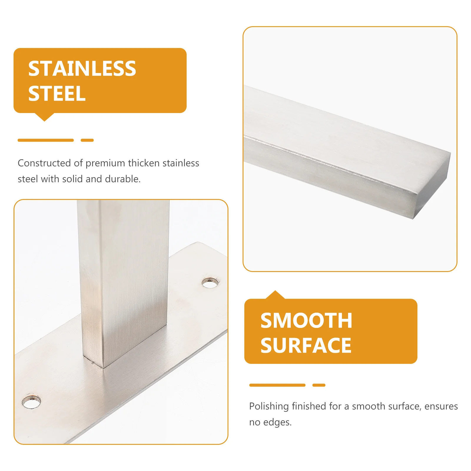 

1Set Toilet Stainless Steel Towel Bar No Drilling Wall Hanging Multi Purpose Holder Strong Weight Bearing Capacity