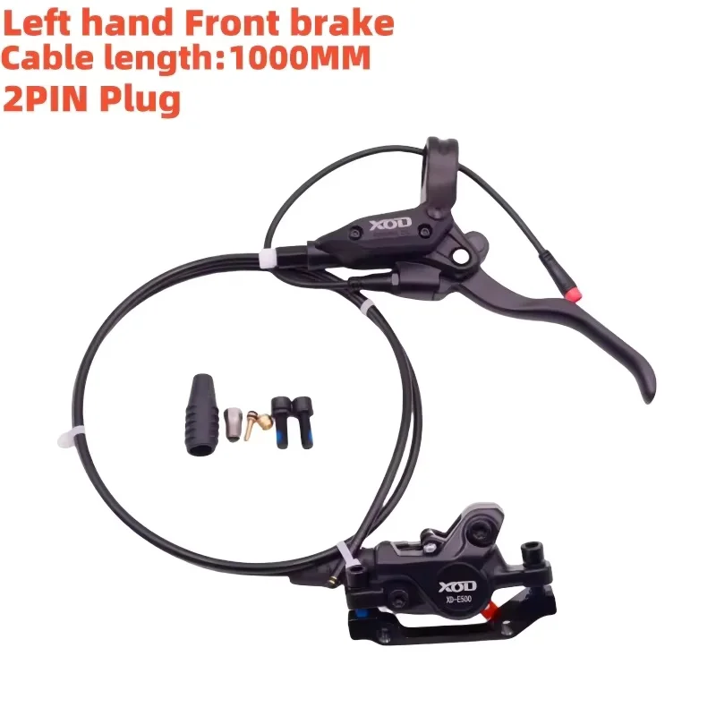 XOD E500 E-Bike Hydraulische Bremse mit Stromabschaltung, 2-poliger wasserdichter Stecker, Schlauch vorne 1000 mm / hinten 1850 mm, Fahrrad-Scheibenbremse – Detail 8
