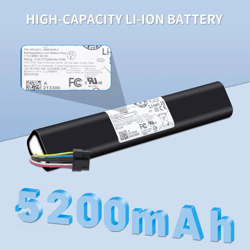 

New Replacement Battery For Neato D3 D4 D5 D6 D7 Robotic Vacuum Cleaners 14.4V 6500mAh Li-Ion Battery,Part Number: 945-0225