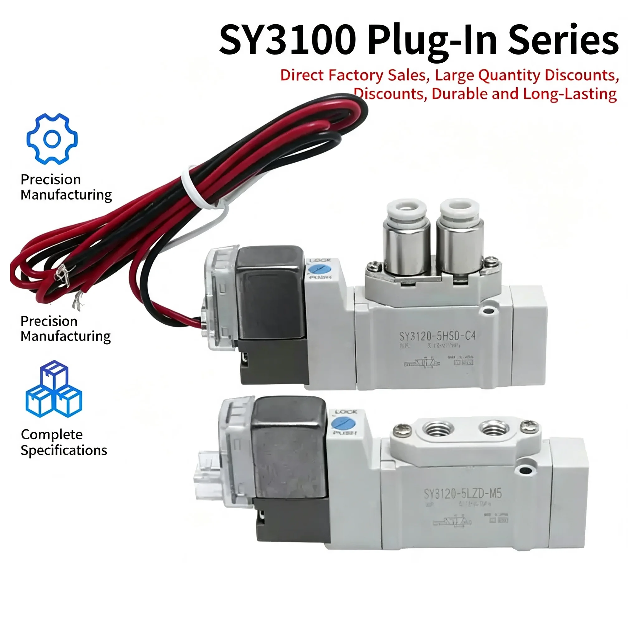 SY3120-5LZD-C4 SY3120-5LD-M5 SY3120-5LO-C6 SY3120 Series Solenoid Valve SY3120-5L-5LZ-5LD-5LO-5LZD-5LZE-5LOZ-M5-C4-C6-F1-F2=