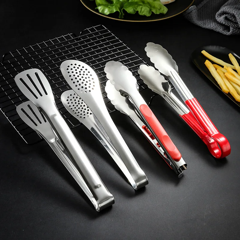 Clip de pala para freír de acero inoxidable, pinzas multifuncionales para barbacoa, espátula para freír pescado, Clip para pan, herramienta de cocina para el hogar