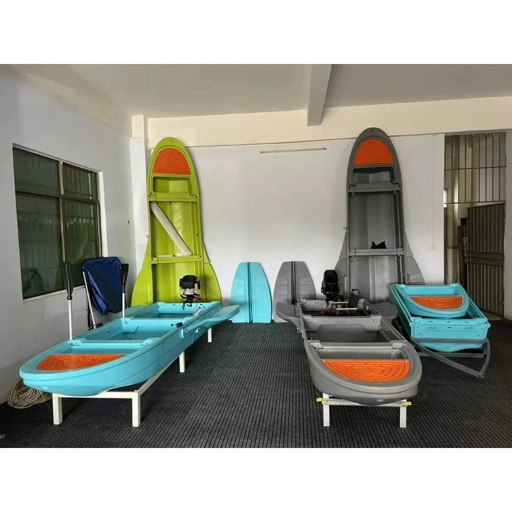 قارب مطاطي قابل للنفخ عالي الجودة للإنقاذ قارب إنقاذ بلاستيكي قابل للطي للفيضانات في حالات الطوارئ قارب صيد قابل للطي من البولي ايثيلين #6