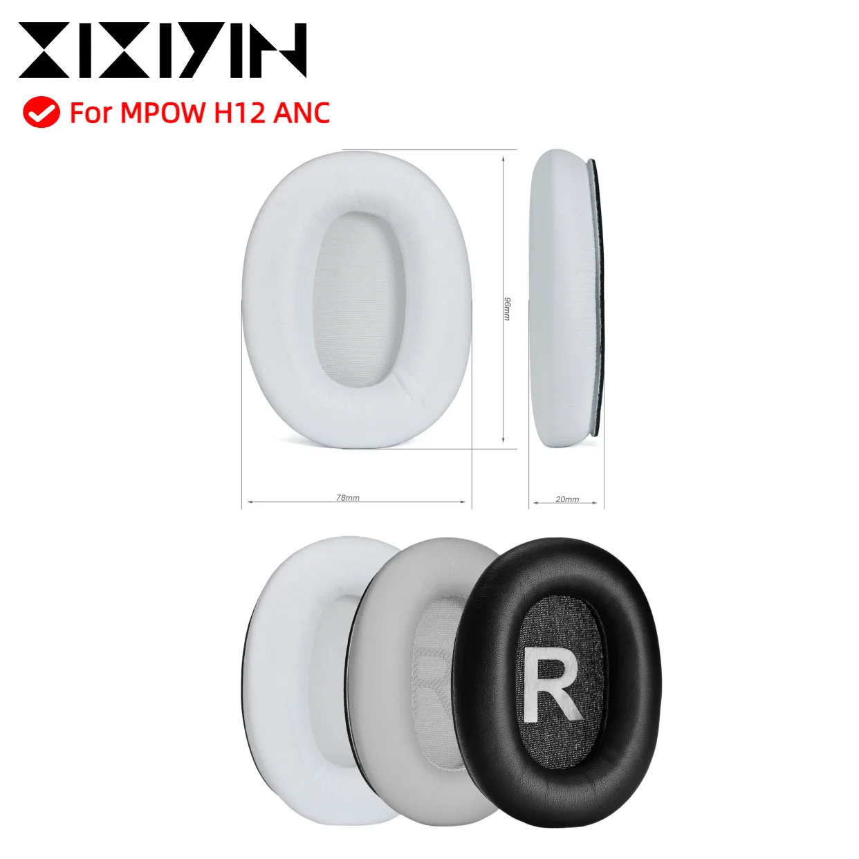 

Replacement Ear Pads Cushions for MPOW H12 ANC H10 RCA H033C Noise Cancelling Headphone Soft Memory Foam Pads/Earpads ,