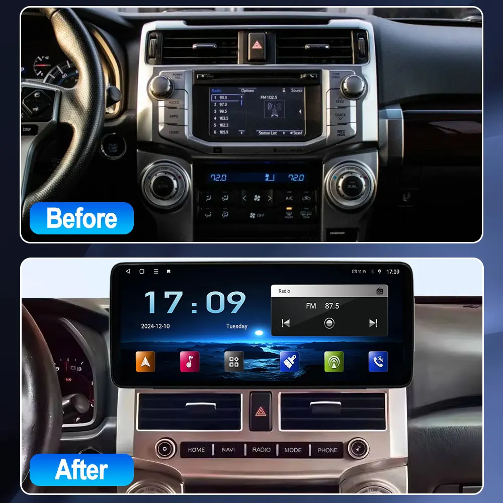 12.9inch Android 13 Car Radio For Toyota 4runner 2007-2021 Carplay Autoradio Multimedia Player Stereo GPS Navigation Auto 5G HU