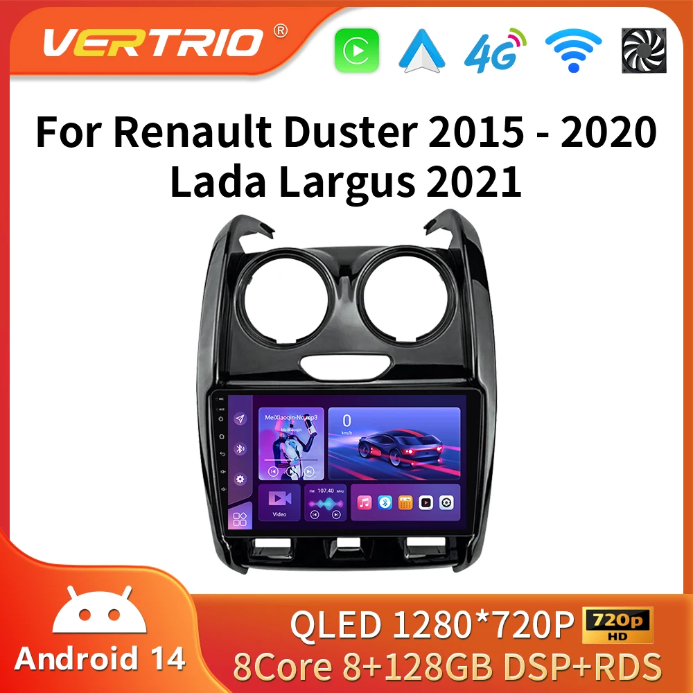 Android 16 Carplay Car Radio For Renault Duster 2014 2015 2016 2017 -2020 Navigation GPS Multimedia Player Stereo WiFi 4G DSP BT