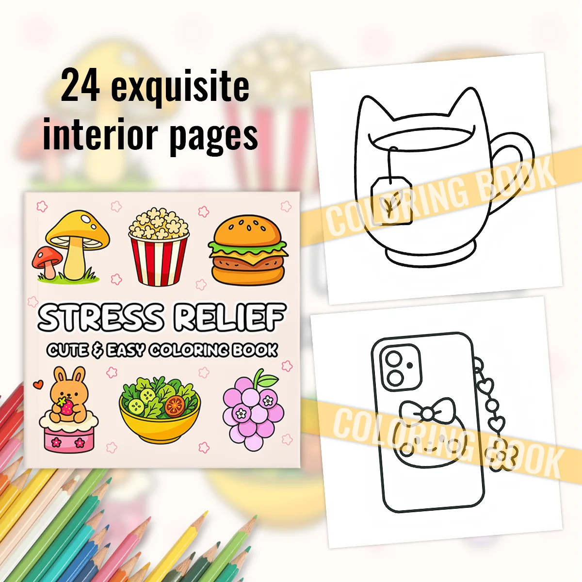 Gezellig ontspannend kleurboek - Food Y Snacks Coloring Book recensie en prijs