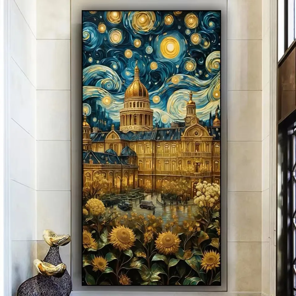 European Palace Van Gogh Sunflowers DIY Diamond Painting Full Layout Diamond Mosaic New 2025 Cross Stitch Diamond Embroidery