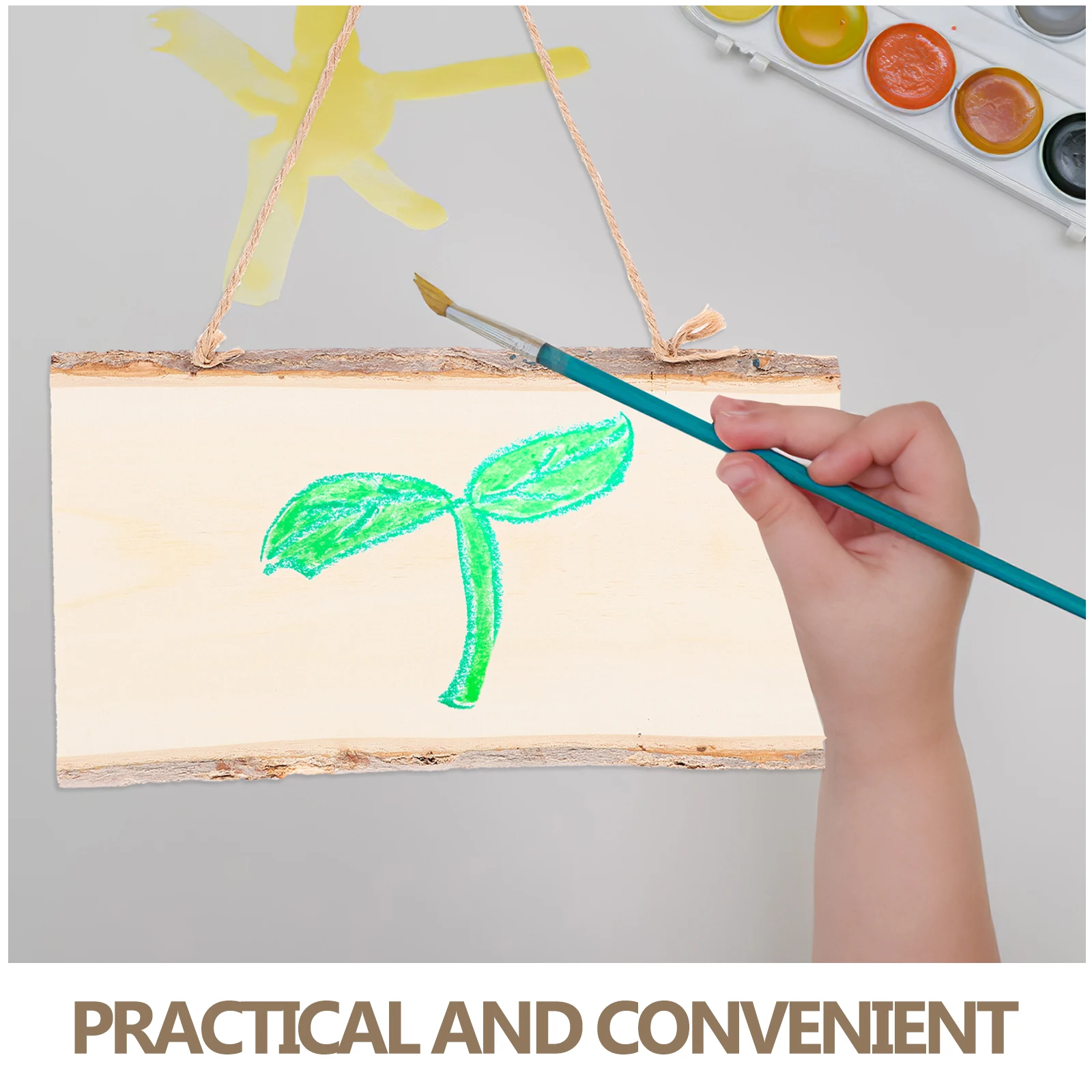 2 قطعة لوحة معلقة خشبية الإبداعية فارغة لوحة رسائل ذاتية الصنع لعرض الحائط مقهى المنزل مطعم متجر ديكور بلون 16x25 سنتيمتر #3