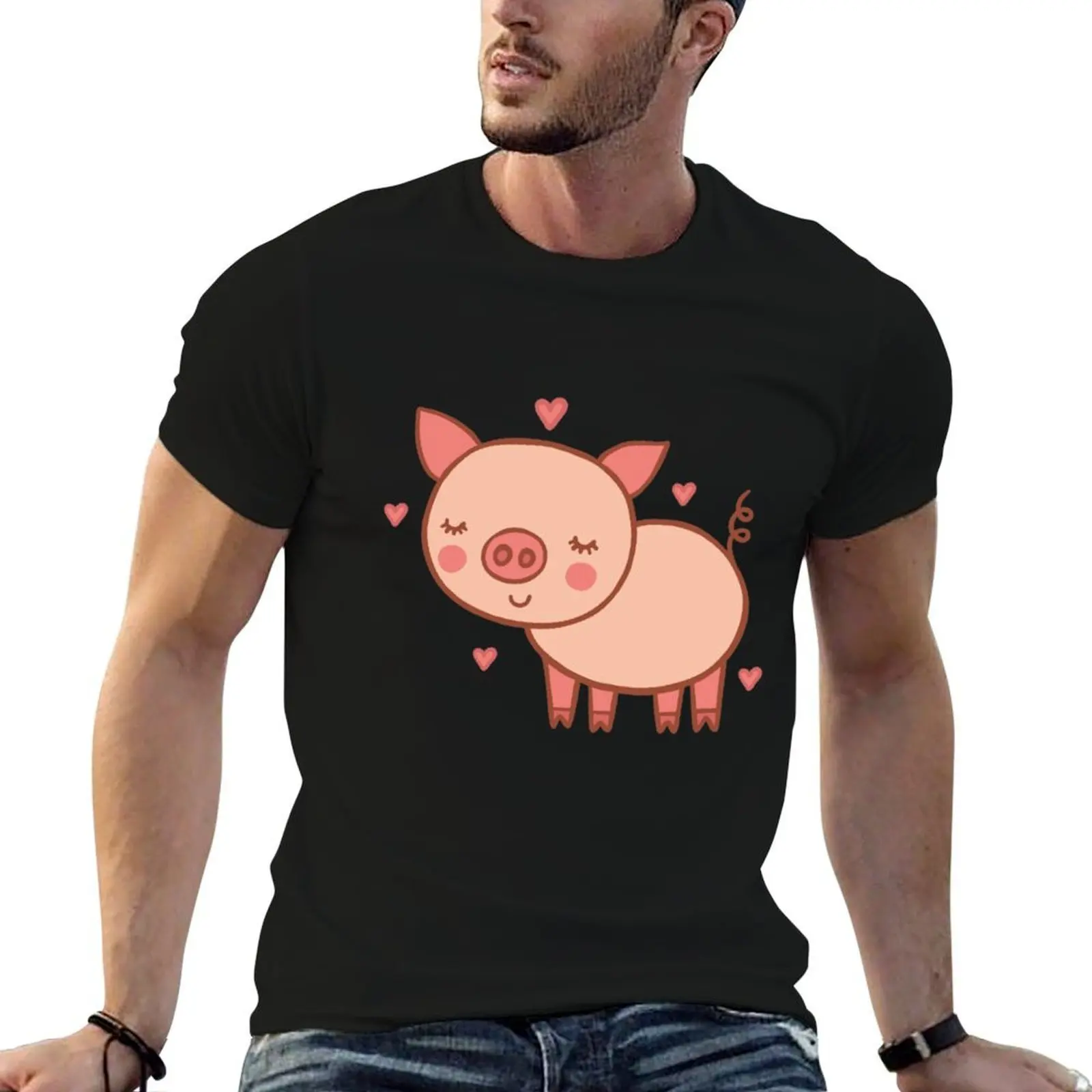 

Piggy Peppa Character T-Shirt t shirt man casual anime t shirts oversize t shirts for man cotton T-shirt