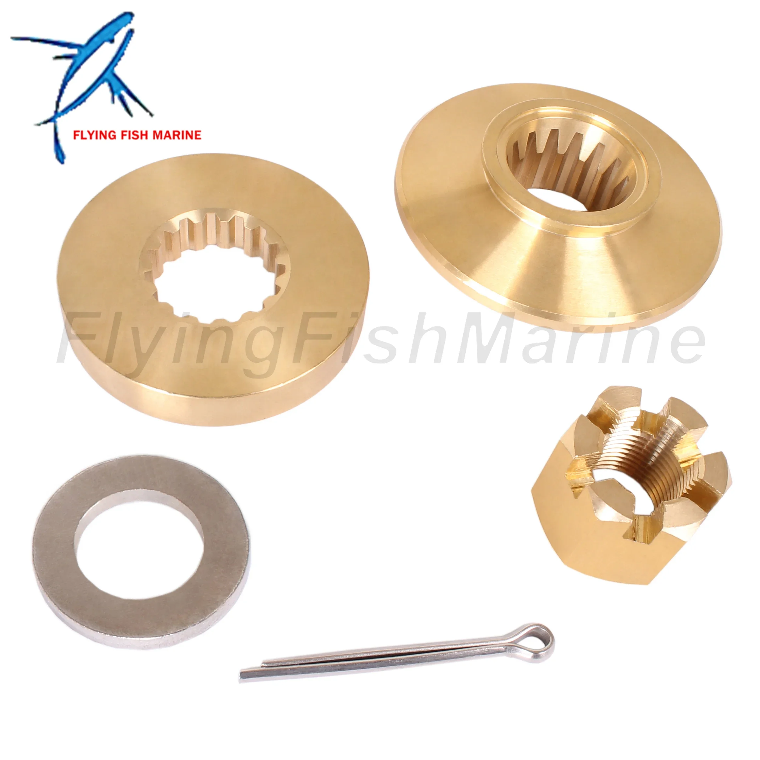 Boat Engine 57632-87L01 Stopper Propeller Bush /Thrust Washer, 57633-90J02 Spacer, 09141-18005 Prop Nut Kit for Suzuki 70HP-90HP