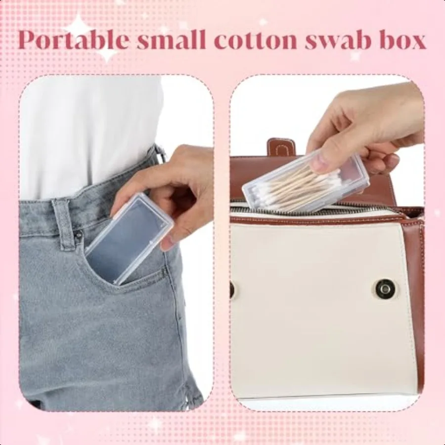 2 STUKS Wattenstaafje Houder voor Reizen Floss Picks Case Doorzichtige Plastic Wattenschijfje Houder Draagbare Kleine Tandzijde Houders Reizen