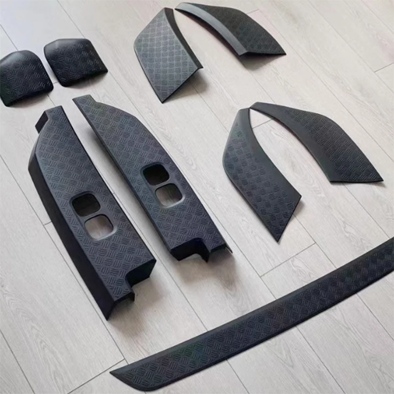 9 pezzi per Land Rover Defender 90 nero opaco strutturato kit antigraffio piastra di protezione del bagagliaio fanale posteriore protezione antigraffio coperture per specchi