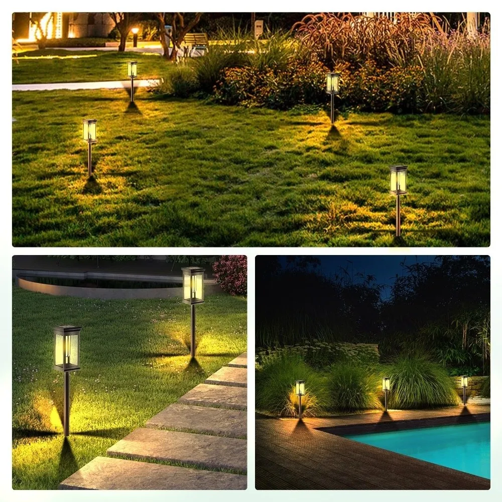 

Warm White Light Solar Pathway Lights LED Lighting Retro Landscape Lights Ultra Bright Waterproof Pathway Lighting Lamp