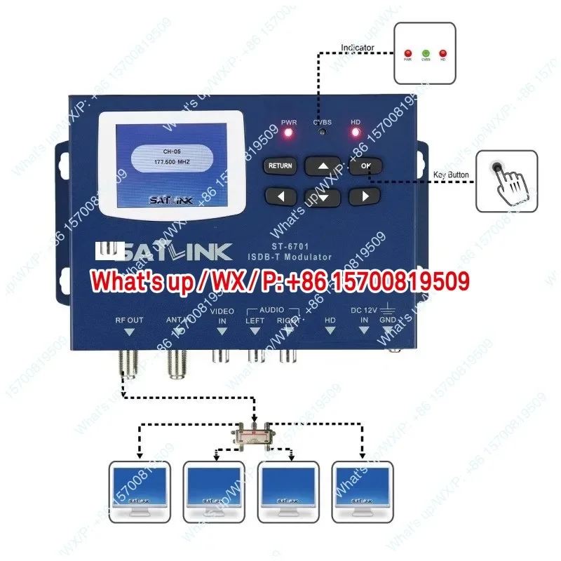SP-6701 DVB-C ISDB-T modulator RF converter high definition modulator