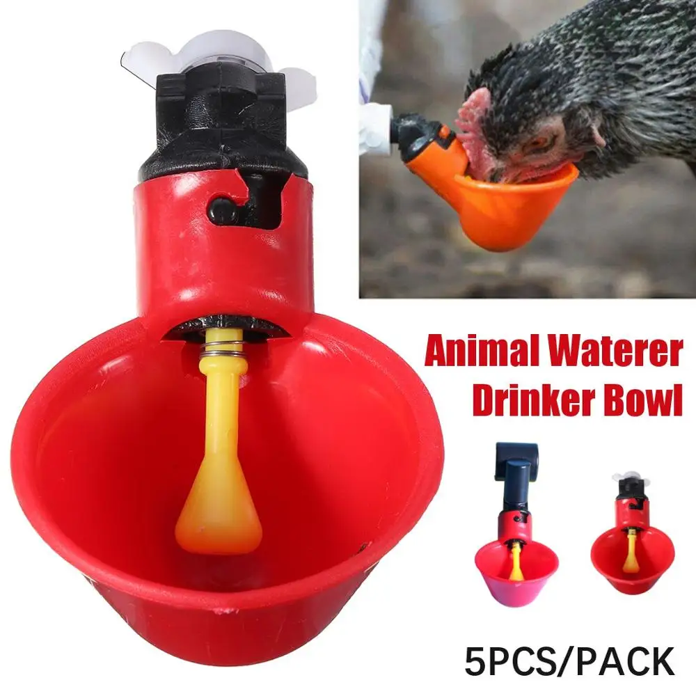 

5Pcs/Pack Animal Waterer Drinker Bowl Chicken Birds Pigeon Farm Feeding Tool