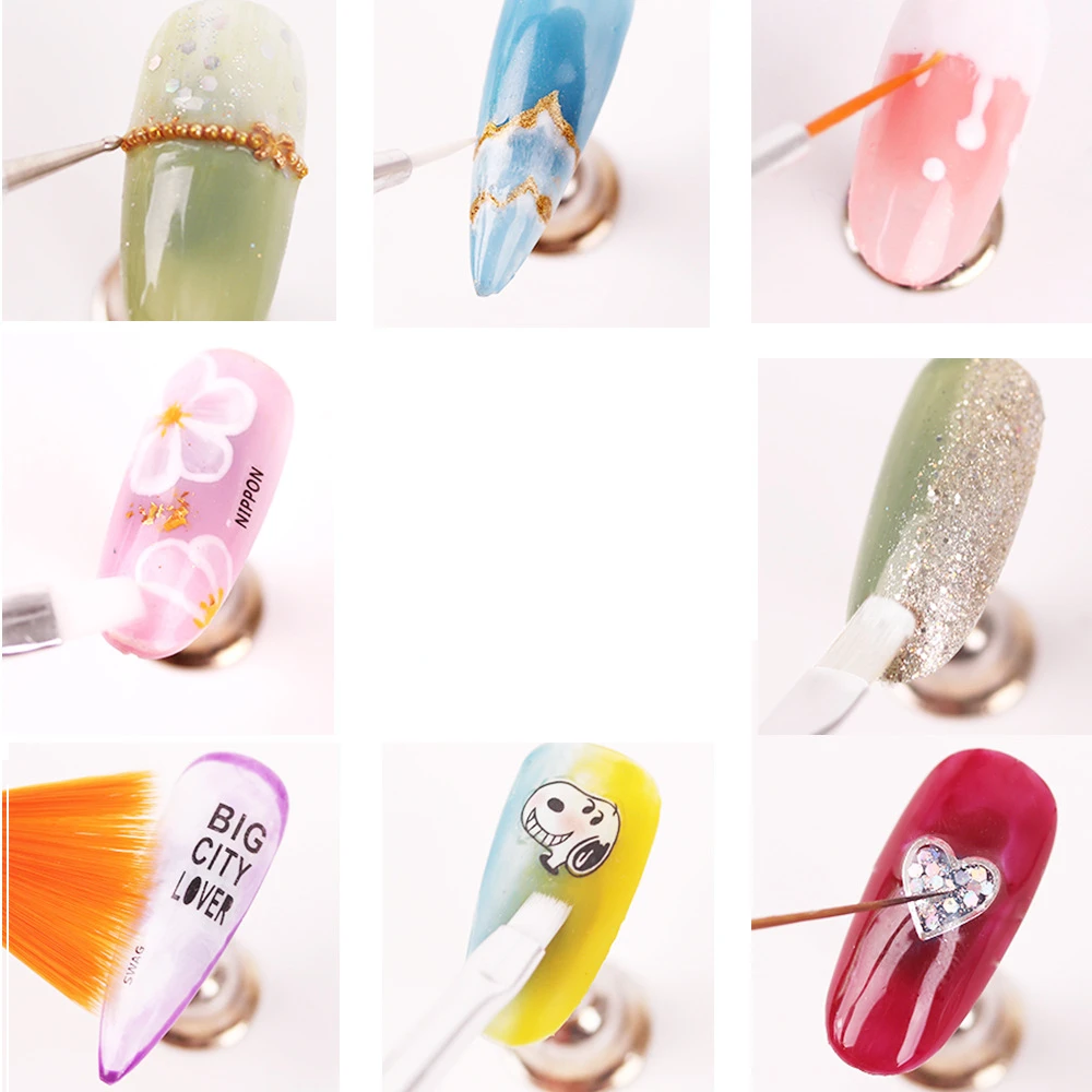 15pcs Ail Art Brushes Kit Makeup Tools For Manicure Accessories High Quality Professional Supplies Kolinsky Scrub Pen Set