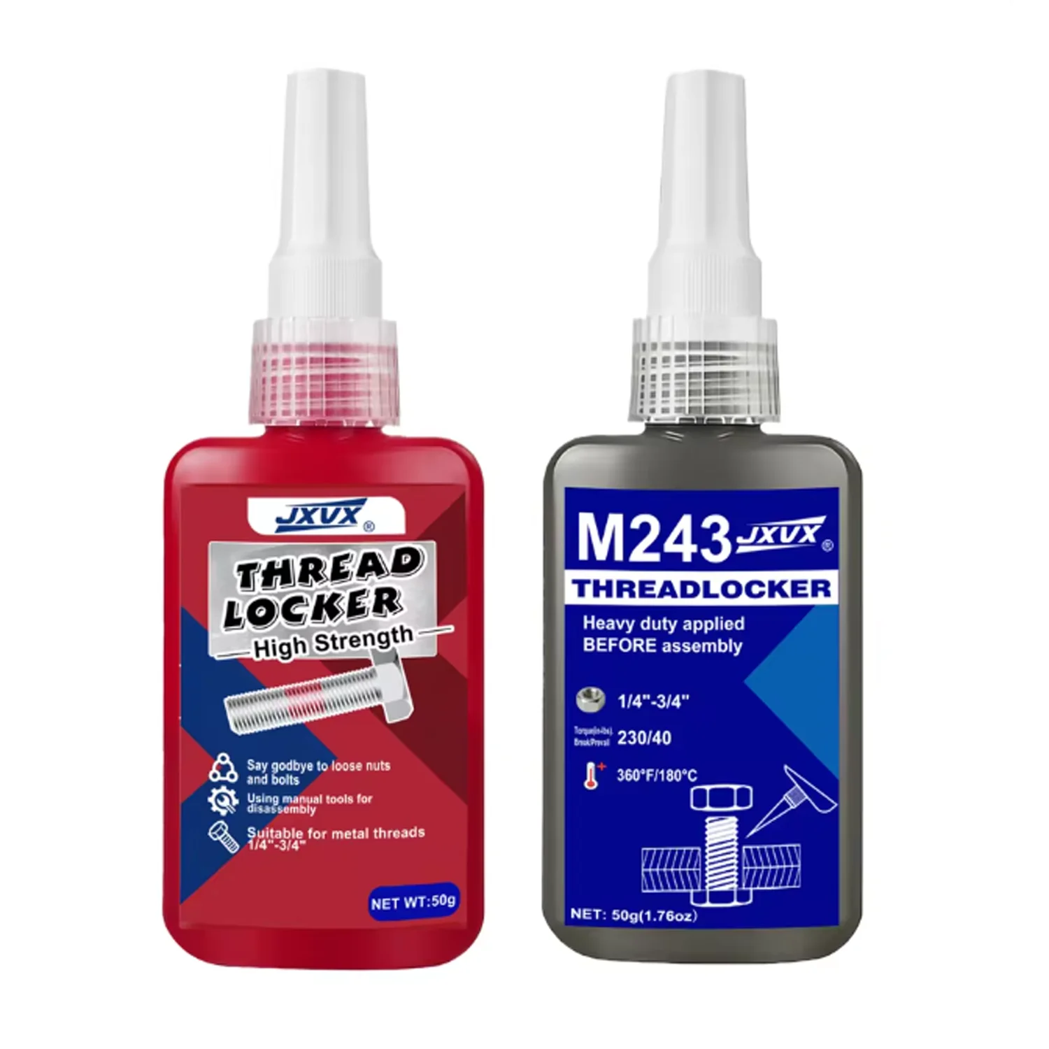 Screw Lock Threadlocker Red Screw Glue and Blue Screw Glue Agent Anaerobic Glue Anti-loose Universal Thread Sealants Waterproof,