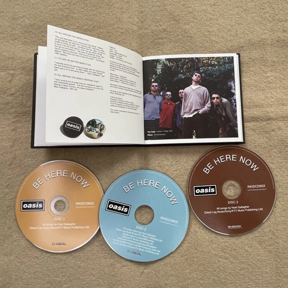 Oasis Be Here Now 3CD Deluxe Remastered 2016 Edition Britpop Classic B-Sides Demos Mustique Demos Brand New Sealed In Stock view 3