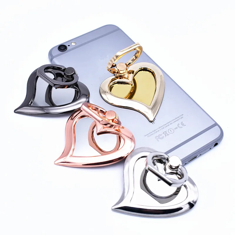 معدن قلب مرآة 360 درجة حامل هاتف المحمول حامل البنصر الهاتف المحمول girp للهواتف الذكية حامل هاتف حامل