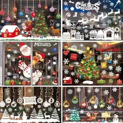Christmas Window Stickers Merry Christmas Decoration for Home Kids Room Wall Mirror Sticker Window Glass Sticker New Year 2023