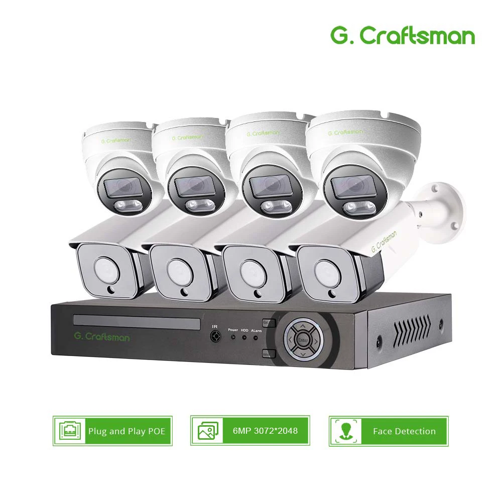 

XMeye 6MP POE System Kits Bullet 3.6mm Dome 2.8mm Face Detection AI Security CCTV Video Surveillance NVR