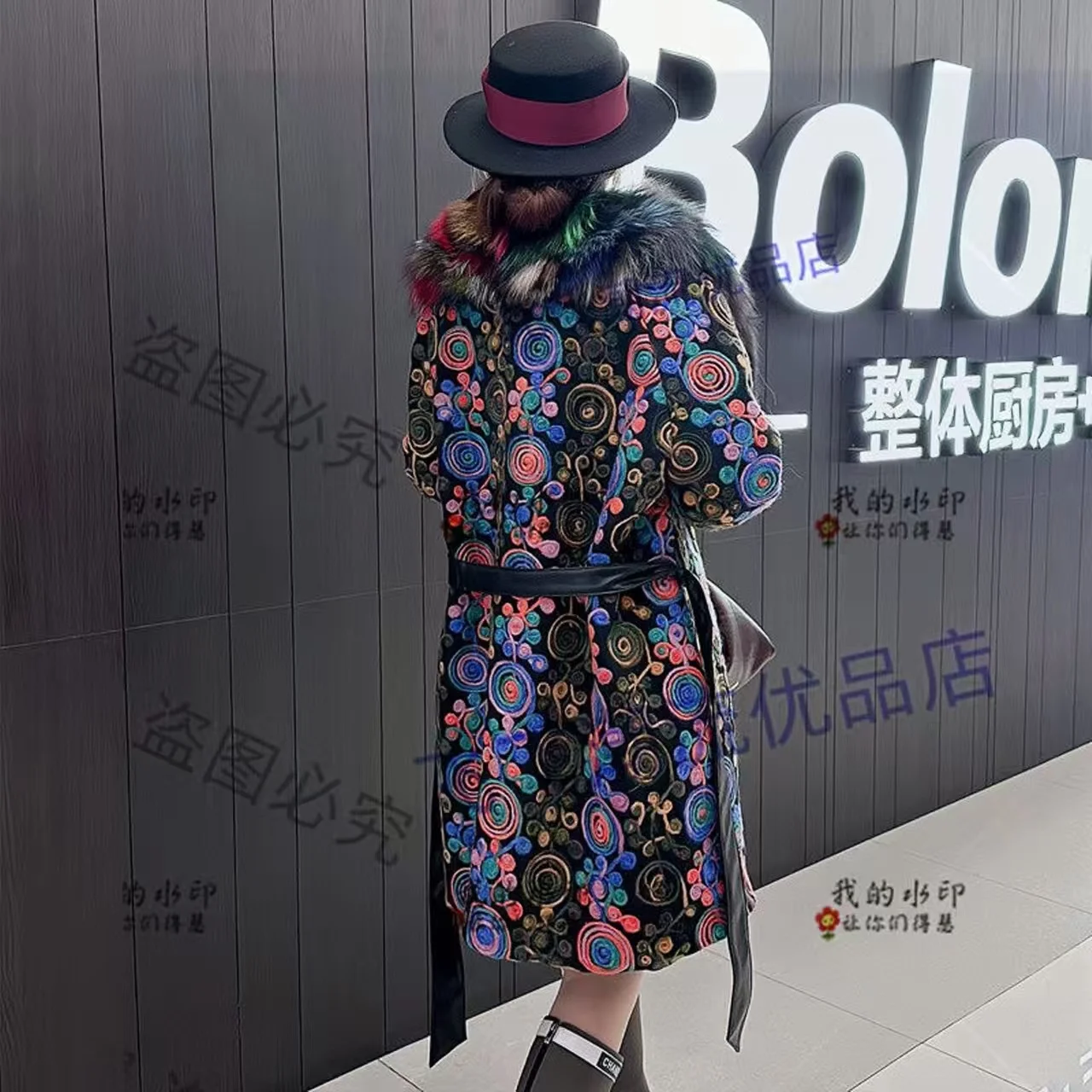 Faux Fur Coat for Women,Luxury Jacket,Female Clothes,Fox Fur Collar,Thicken Warm,Female Clothes,Spliced,New,Winter,2025