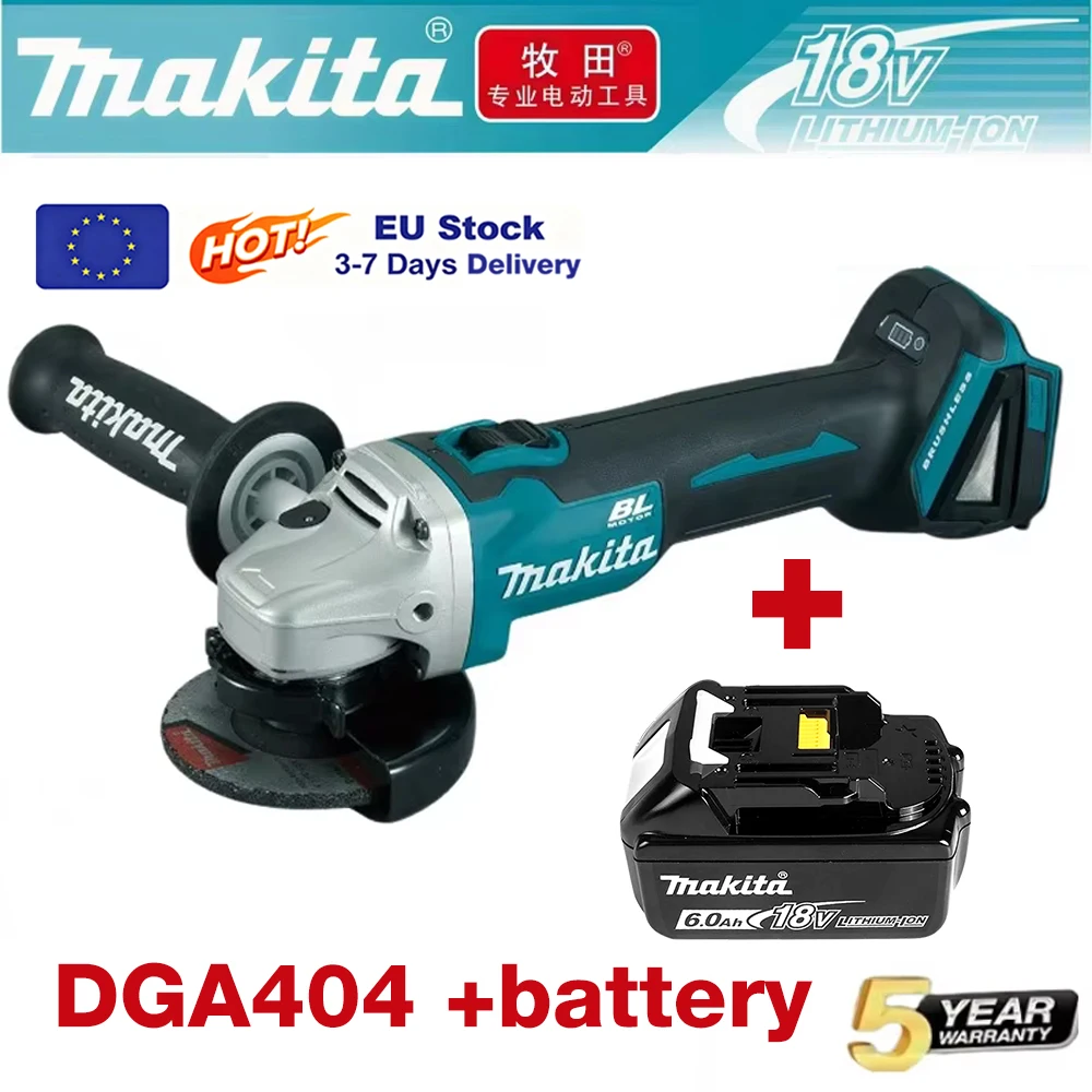 Neuer Makita Elektro-Winkelschleifer DGA404, bürstenloser Winkelschleifer, Polier- und Schneidemaschine, Akku-Winkelschleifer, kompatibel mit Makita 18V Akku