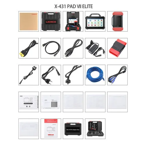 Launch X431 PAD VII PAD 7 Elite Automotive Diagnostic Tool  X431 EV Diagnostic Upgrade Kit with Card Supports New Energy Battery