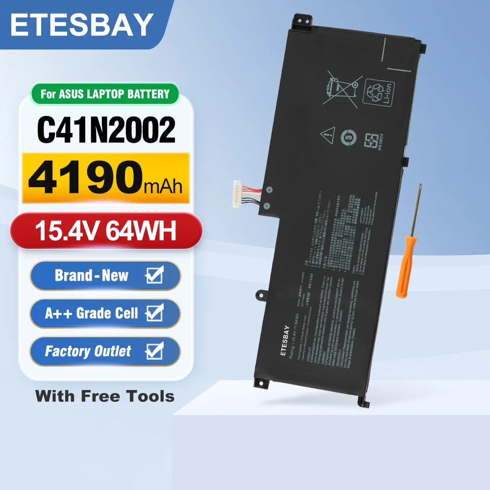

ETESBAY C41N2002 Laptop Battery For Asus ZenBook Pro 15 UX535 UX535L UX535LH UX535LI UX535LH-BH74 UX535LH-BN002T 4ICP7/54/64