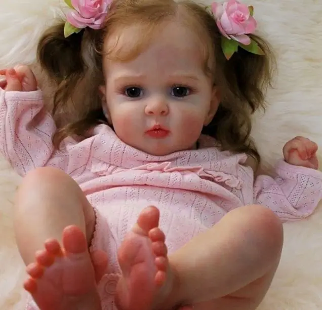 Cute Silicone 20Inch Lifelike Already Painted Reborn Dolls 3D Skin Realistic Baby Alive Newborn Dolls Toy Figure Kids Girl Gift