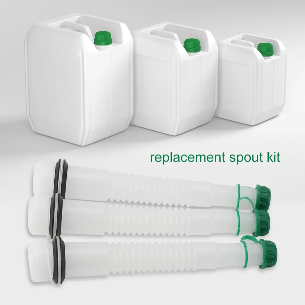 3PCS Durable Plastic Replacement Spout Printed Scale Easy Pouring Extended Spout White Oil Change Container Lawn Equipment