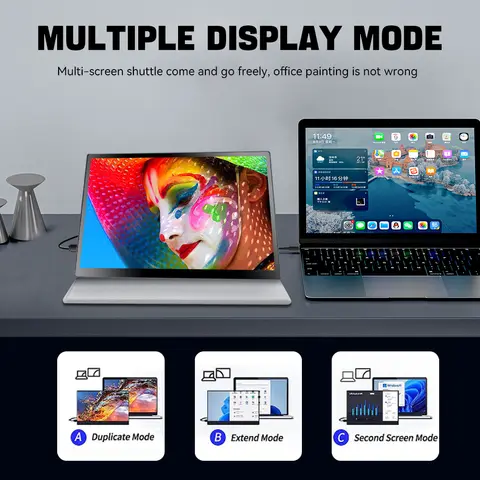 2K OLED 휴대용 모니터 터치스크린 10.5인치 2560x1600 고급 휴대용 화면 100% DCI-P3 1MS 노트북 전화 PS4 Xbox 스위치용