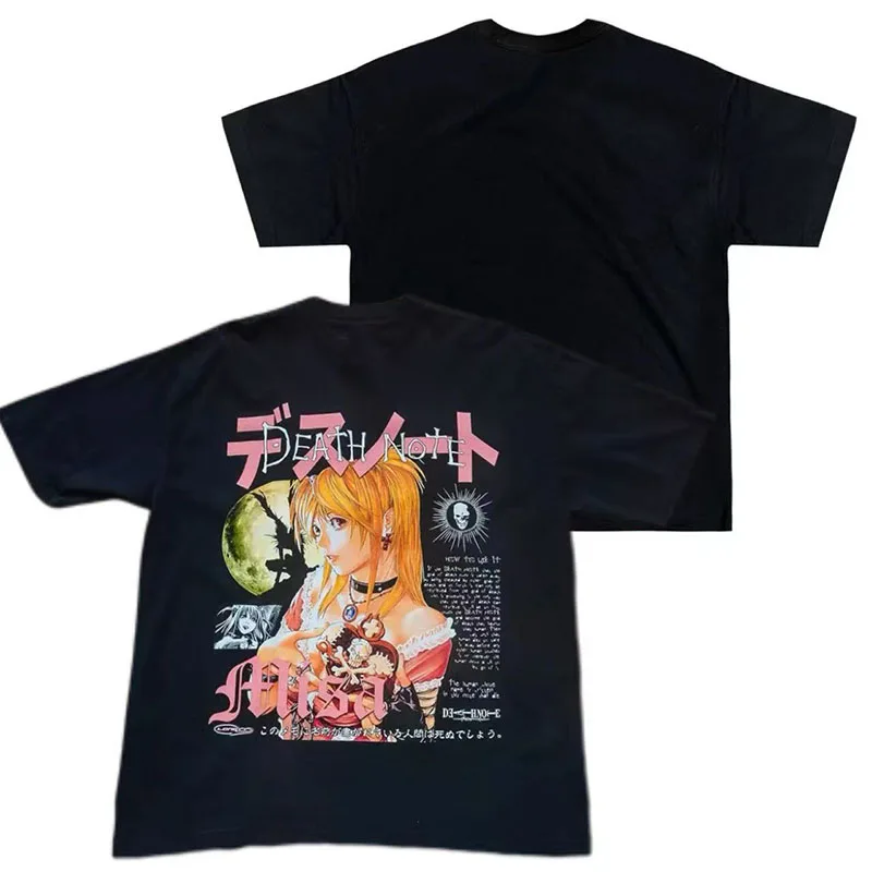 

New Anime Misa Amane Streetwear Short Sleeve T-Shirt Clothes Black For Women Men Clothing Graphic Cotton Hip Hop Short Tops