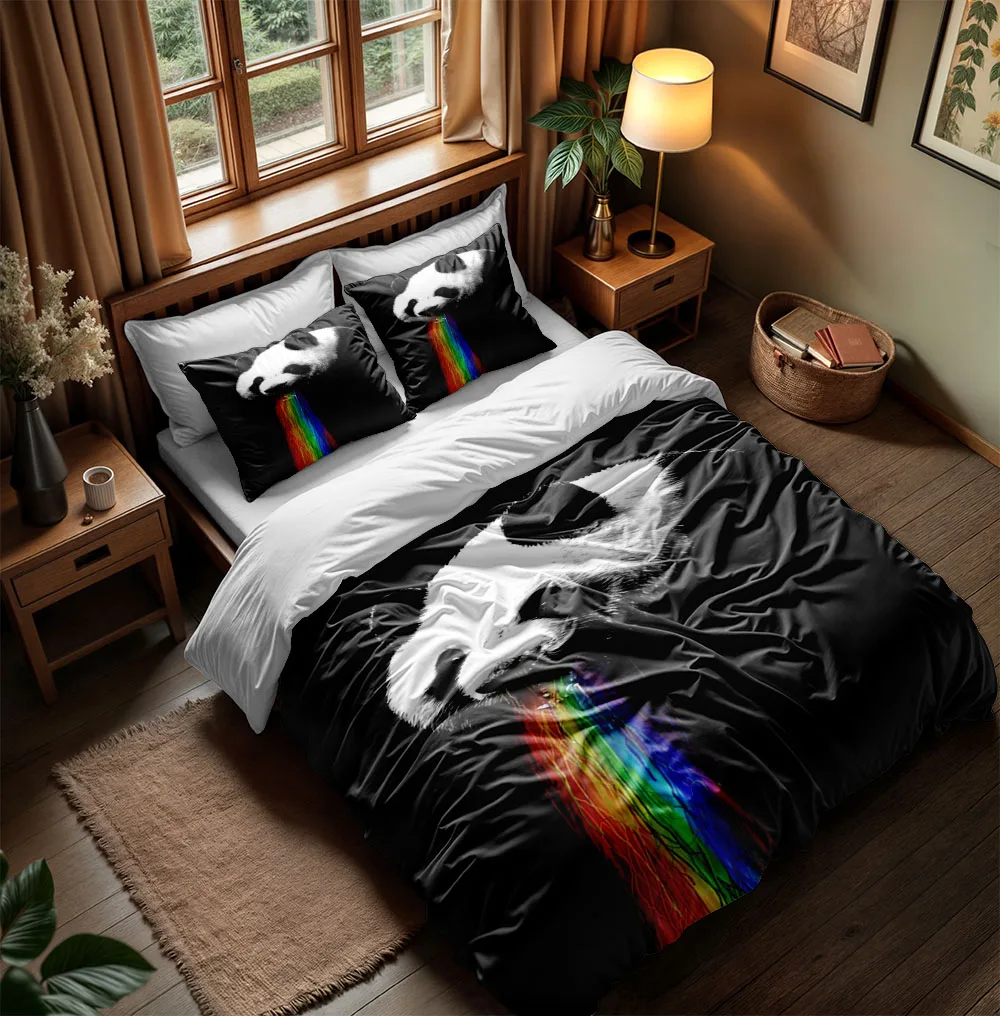 Panda Fall Duvet Cover Set UK Single Double Queen US Twin Full King Size Among Bed Linen Set
