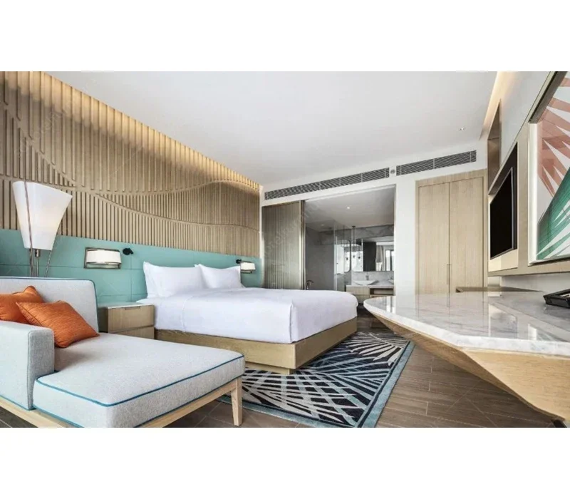 2026 Contract Hotel Beds Room Furniture  Set With Hotel Table And Chair