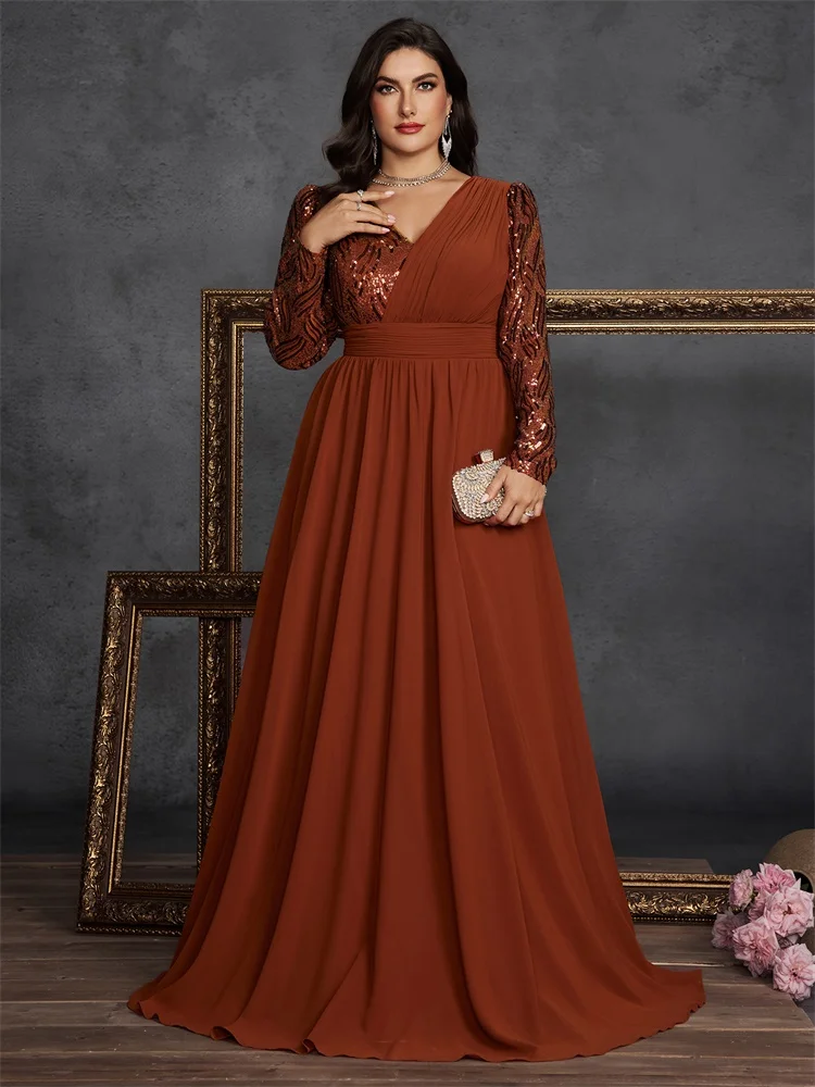 Lucyinlove Plus Size Luxury Chiffon Splicing Long Sleeve Evening Dresses Women Sequins Wedding Party Cocktail Floor Lenght Gowns - AliExpress 320 Lucyinlove Plus Size Luxury Chiffon Splicing Long Sleeve Evening Dresses Women Sequins Wedding Party Cocktail Floor Lenght Gowns - AliExpress 320