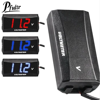 デジタル電圧パネルメーター,12v〜60v,赤,青,緑,電気自動車,オートバイ,車,12v,80v
