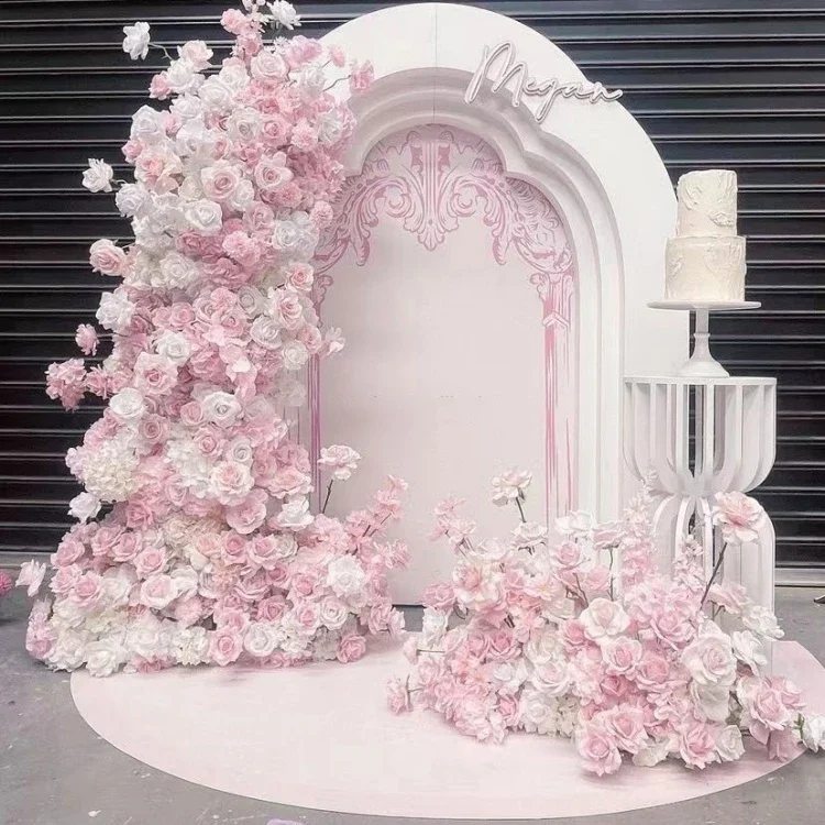 

Wholesale White PVC Backdrops for Wedding Mr And Mrs Decorations Quinceanera Backdrop Cheap Bridal Shower Decorations Backgro