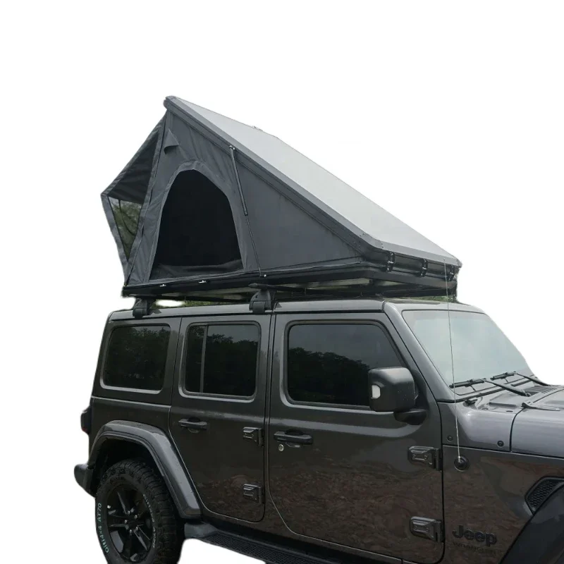 

Sell Camping Aluminum 4 Person Roof Top Tent Car Rooftop Tent Triangle Clamshell Hard Shell Top Roof Tent